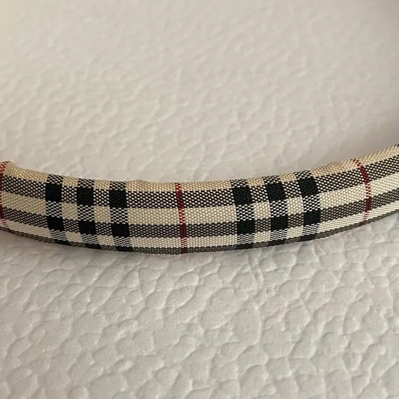 Classic Burberry Ribbon Plaid Beige Headband - Picture 6 of 6